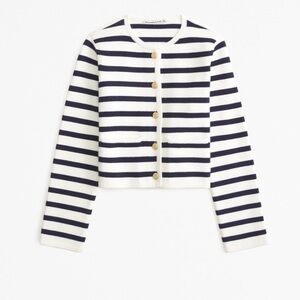 Abercrombie lady jacket, cream and navy stripe